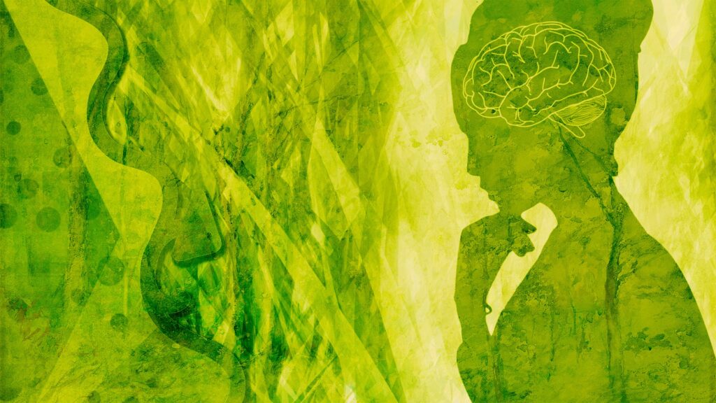 Umriss einer Frau Gehirn Unruhe Mental Health